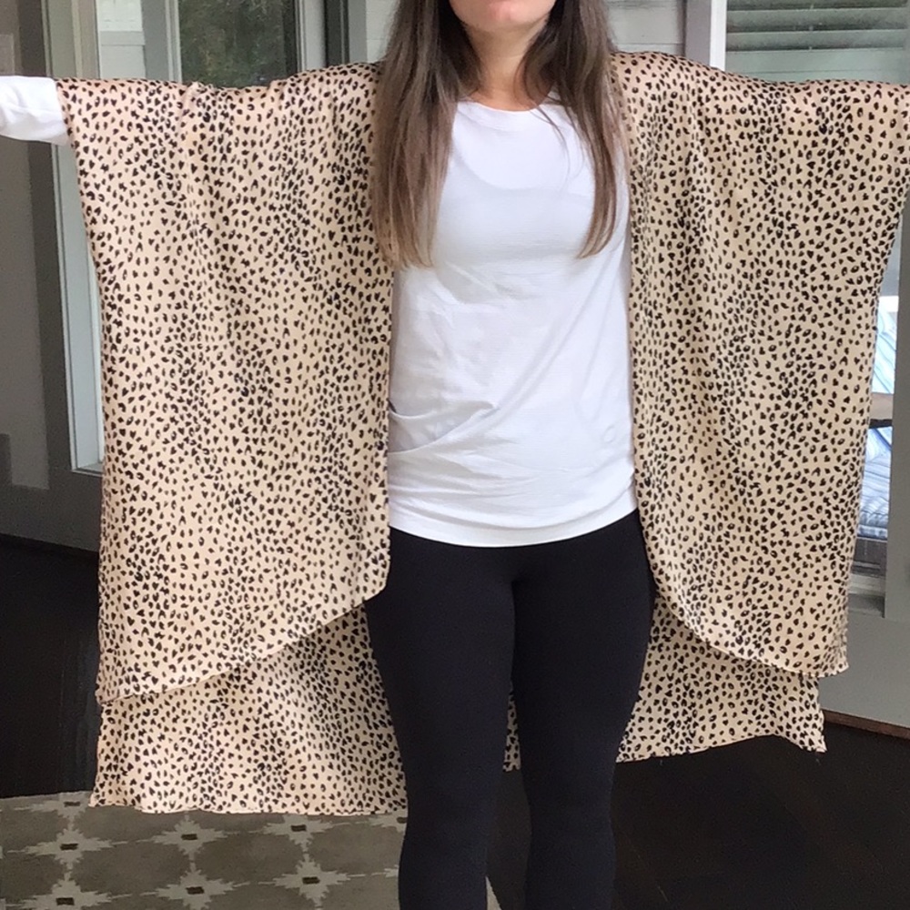 She and Sky Animal Print Kimono
